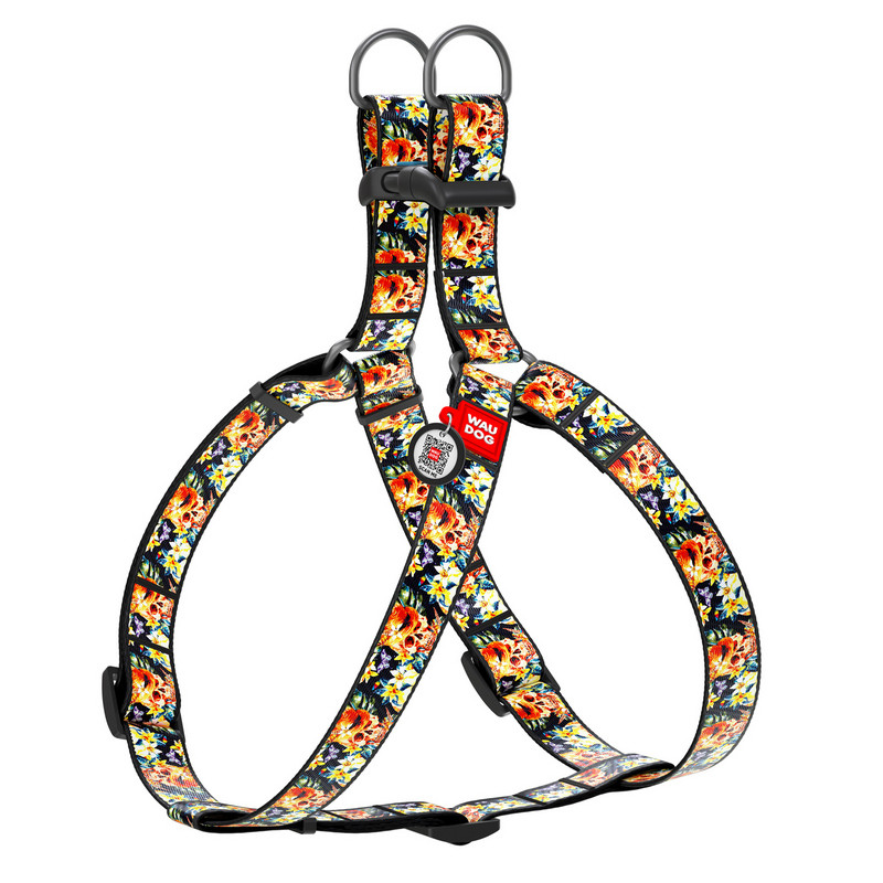 

Шлея WAUDOG Nylon Гламурные черепа нейлон разноцветный с QR паспортом 5058 (4823089316512)