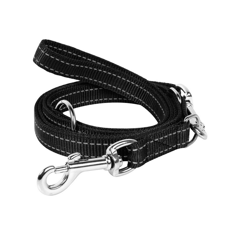 

Поводок-перестежка двойной DOG Extreme нейлон черный 43291 (4820082494575)