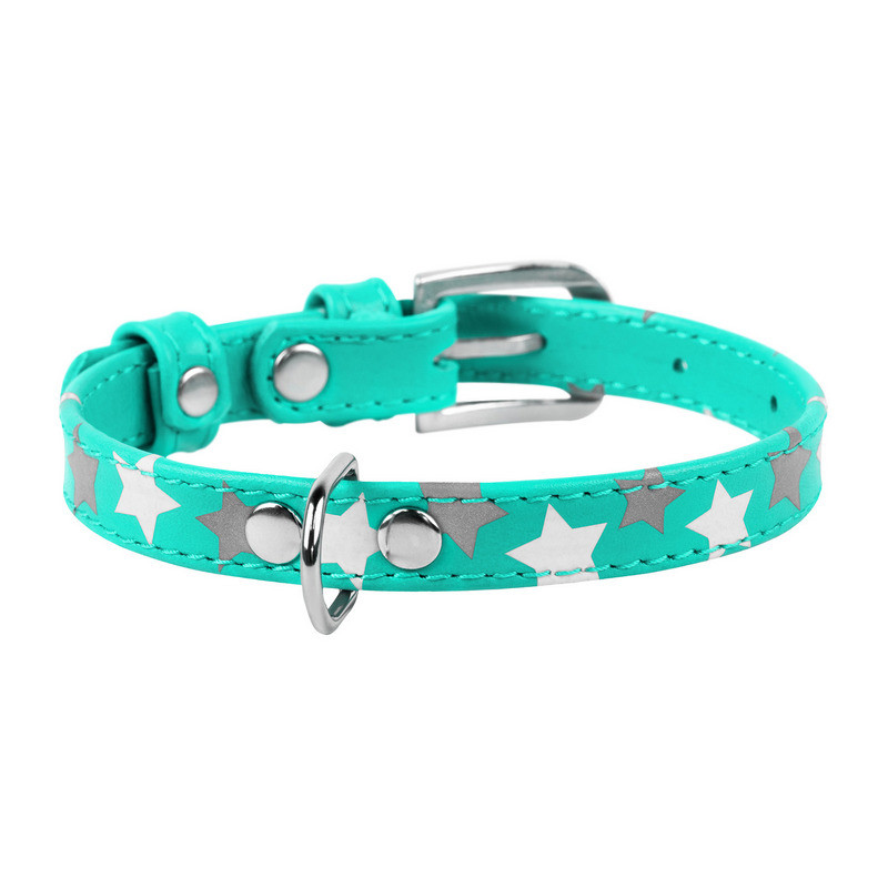 

Ошейник WAUDOG Glamour кожа ментоловый с узором Звездочка 358513 (2035851300007)