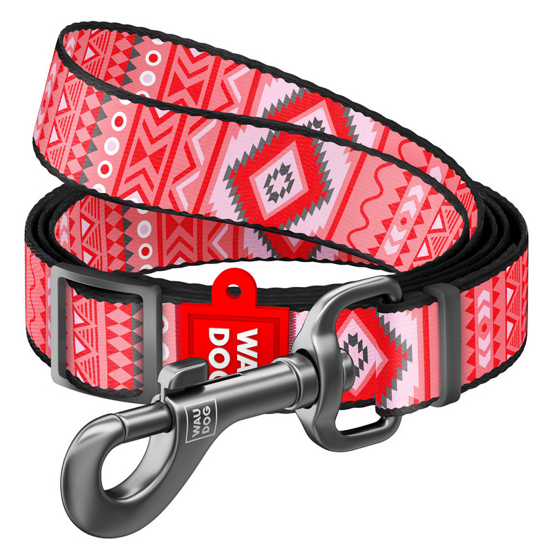 

Поводок WAUDOG Nylon Этно красный нейлон разноцветный регулируемый 5340 (4823089325507)
