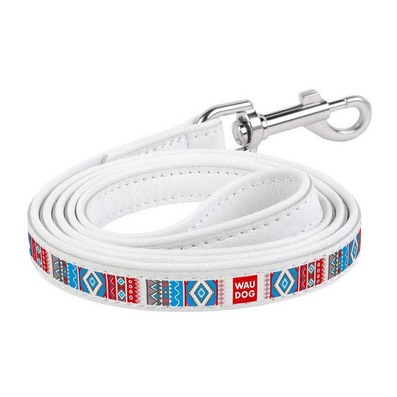 

Поводок WAUDOG Design Этно кожа белый 377815 (4823089309767)