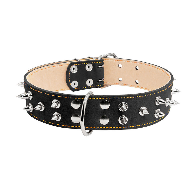 

Ошейник двойной CoLLaR кожа черный с шипами 03641 (4820082492137)
