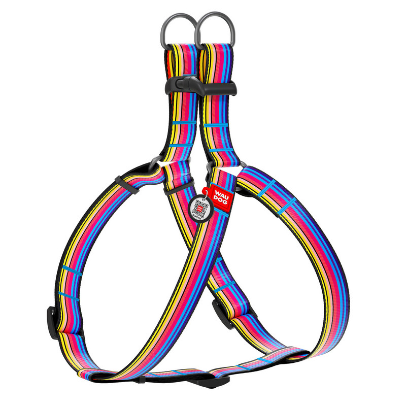 

Шлея WAUDOG Nylon Линии нейлон разноцветный с QR паспортом 5052 (4823089316611)