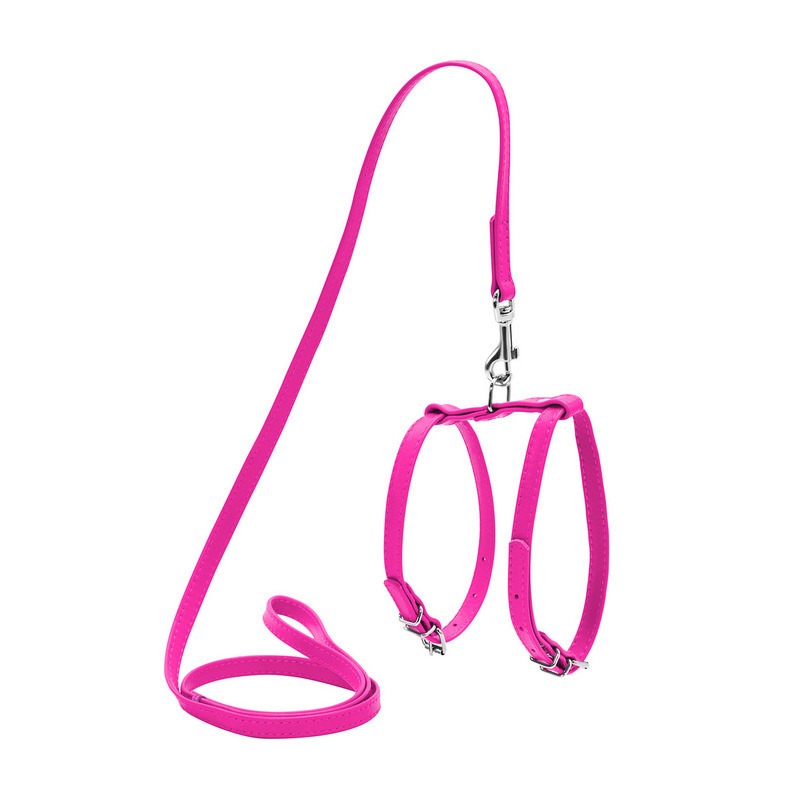 

Шлея WAUDOG Glamour кожа розовый с поводком для кошек и мелких собак 33997 (4820152563354)
