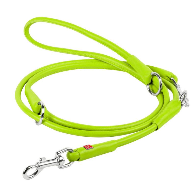 

Поводок-перестежка круглый WAUDOG Glamour кожа салатовый 33975 (4820152569172)