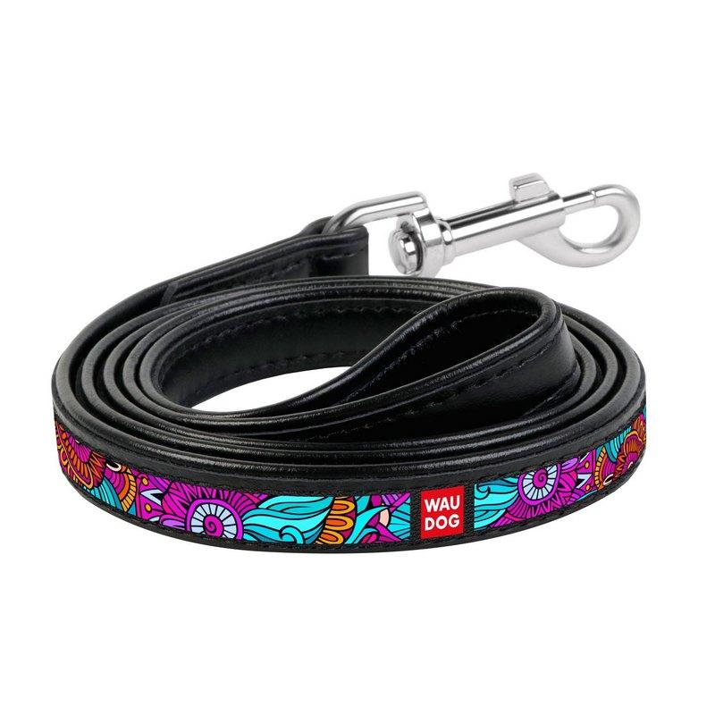 

Поводок WAUDOG Design Лето кожа черный 37841 (4823089309873)