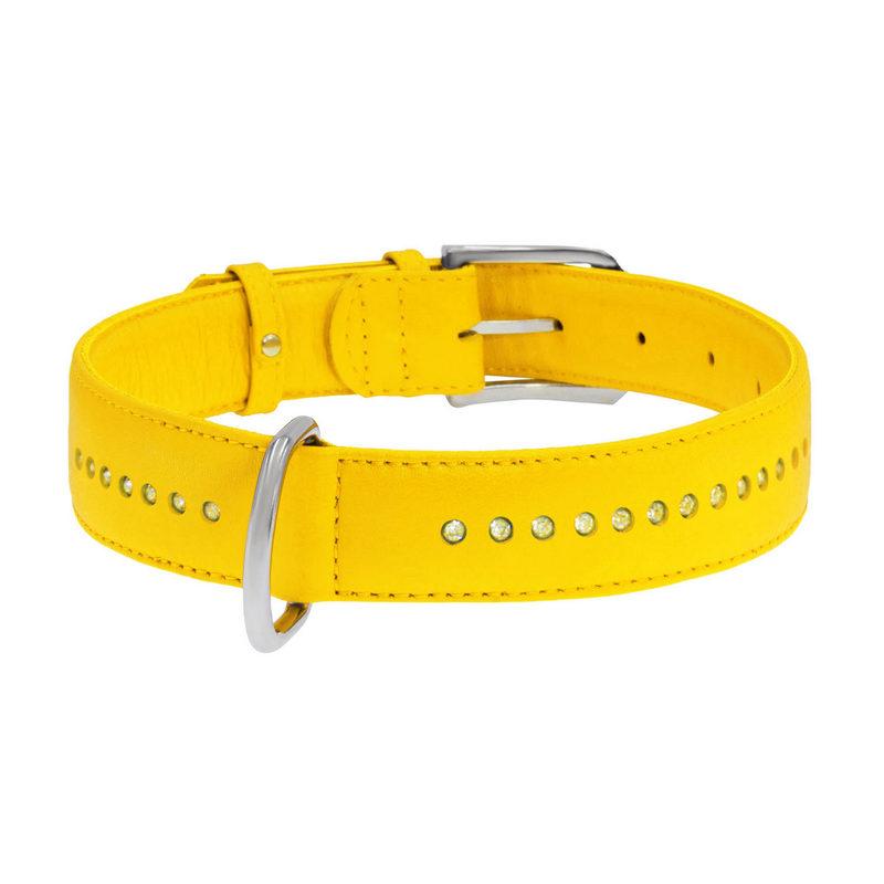 

Ошейник WAUDOG Glamour кожа желтый со стразами 38768(4823089318356)