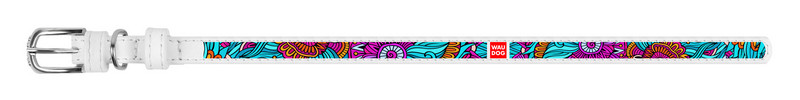 

Ошейник WAUDOG Design Лето кожа белый 378215 (4823089309842)