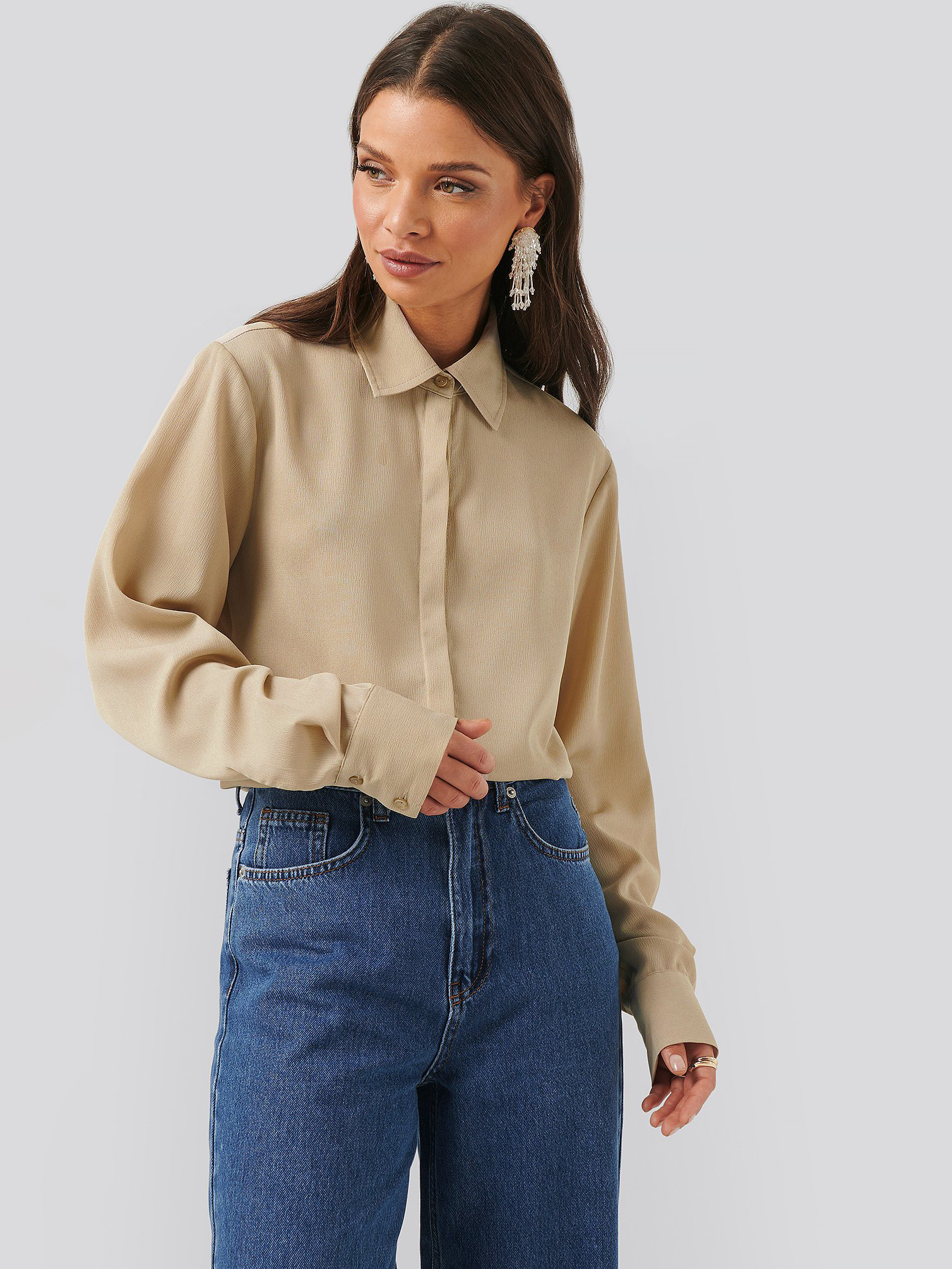 

Блузка NA-KD 1018-004116-0005 40 Бежевая