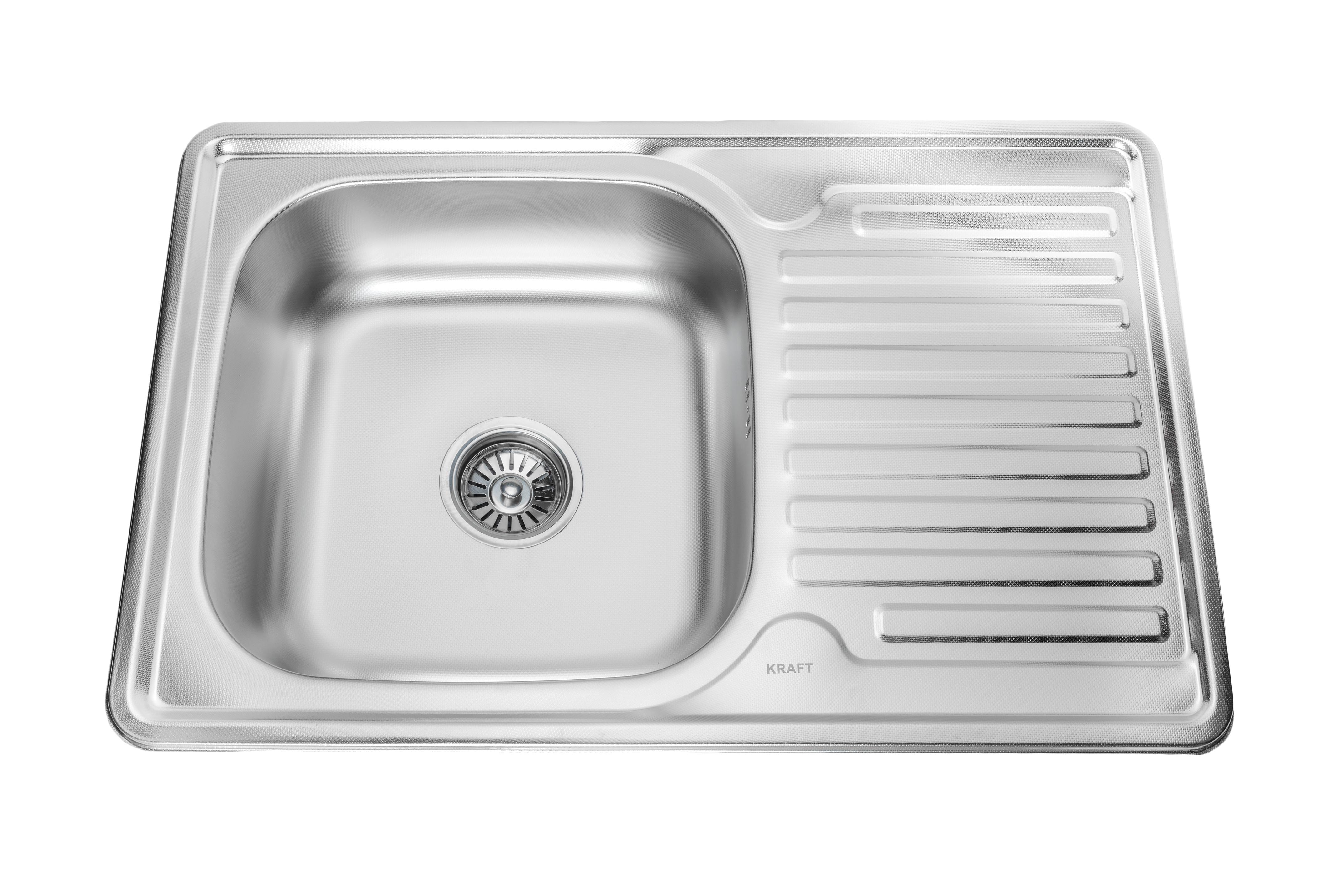 

Кухонна прямокутна мийка KRAFT з сушкою врізна декор P7850D