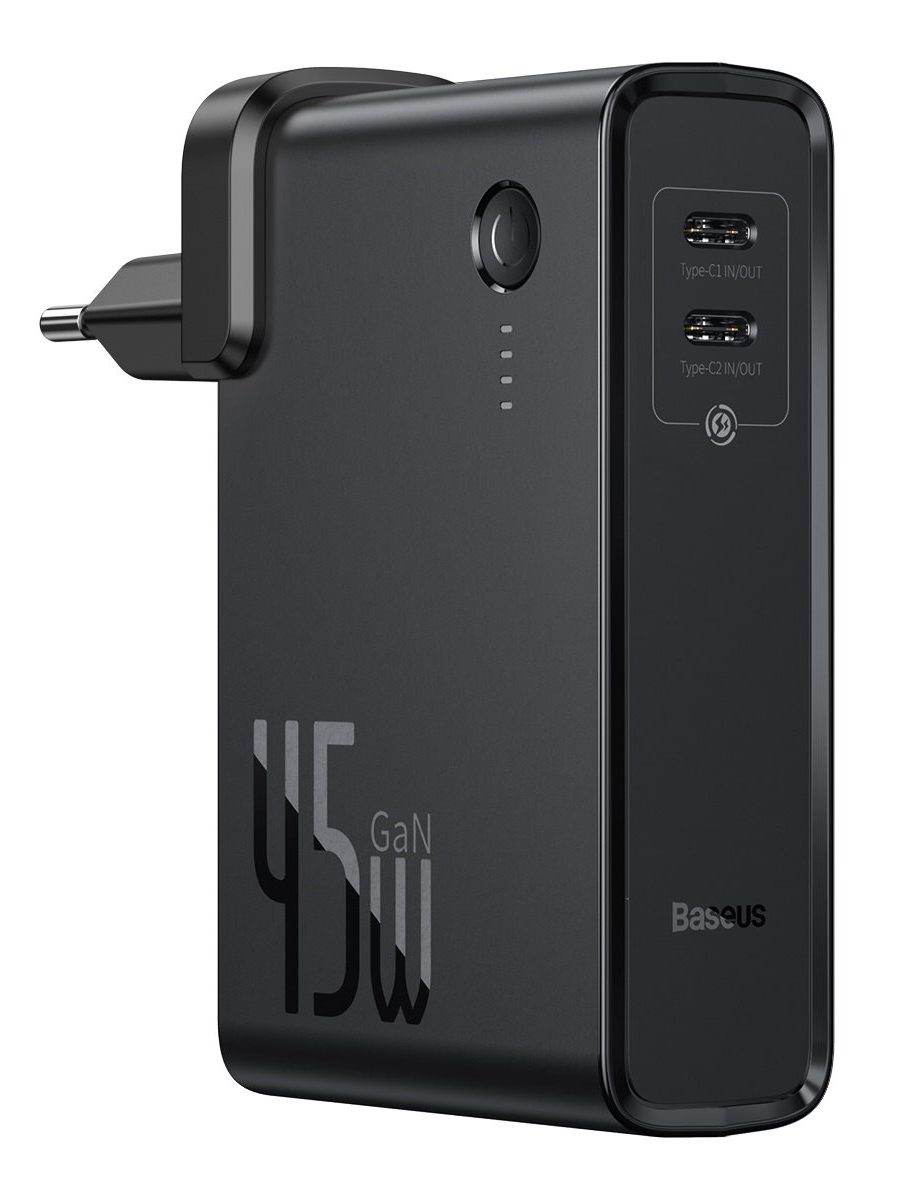 

Зарядное устройство + УМБ Baseus GaN Charger 10000 мАч Type-C + Type-C Черный (PPNLD-F01)