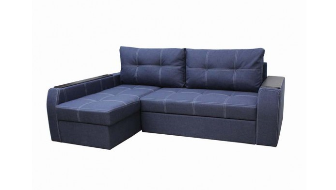 Чехол на угловой диван синий