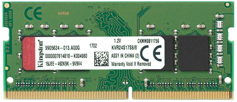 

Оперативная память Kingston SODIMM DDR4-2400 8192MB PC4-19200 (KVR24S17S8/8)
