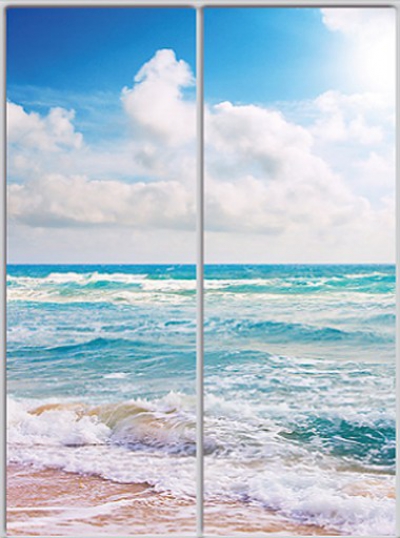 

Шкаф купе Luxe Studio Стандарт-1 Фотопечать Море-1 1800x2200x450 двухдверный
