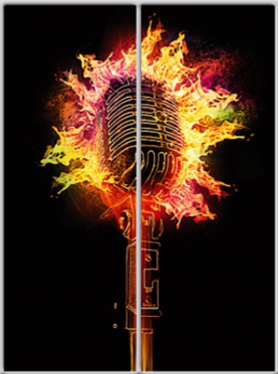 

Шкаф купе Luxe Studio Стандарт-1 Фотопечать Музыка-4 1000x2200x450 двухдверный