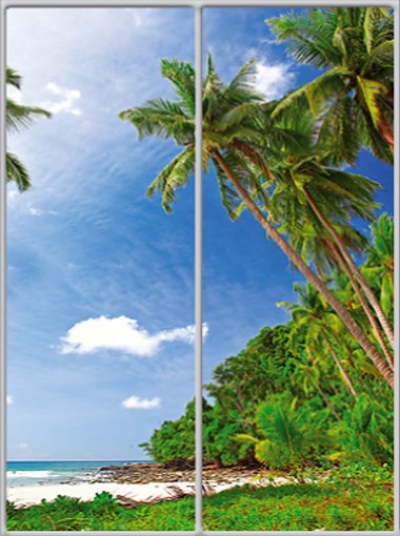 

Шкаф купе Luxe Studio Стандарт-1 Фотопечать Море-3 1400x2100x450 двухдверный