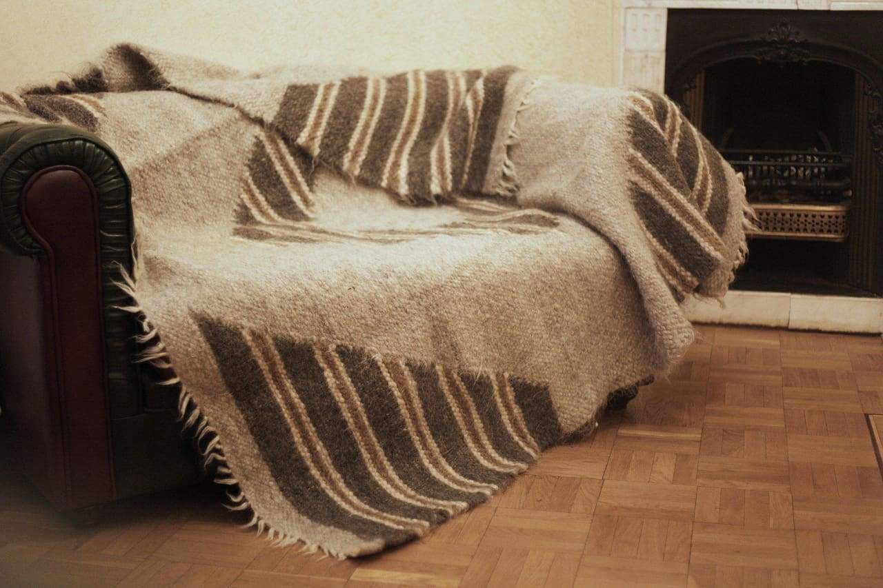 

Покрывало из овечьей шерсти "Ромбик" Standard (78 x 82 inch) TS decor