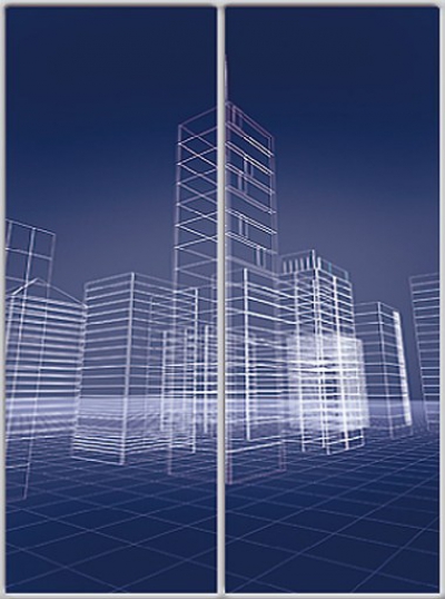 

Шкаф купе Luxe Studio Стандарт-1 Фотопечать Архитектура-12 1300x2300x450 двухдверный