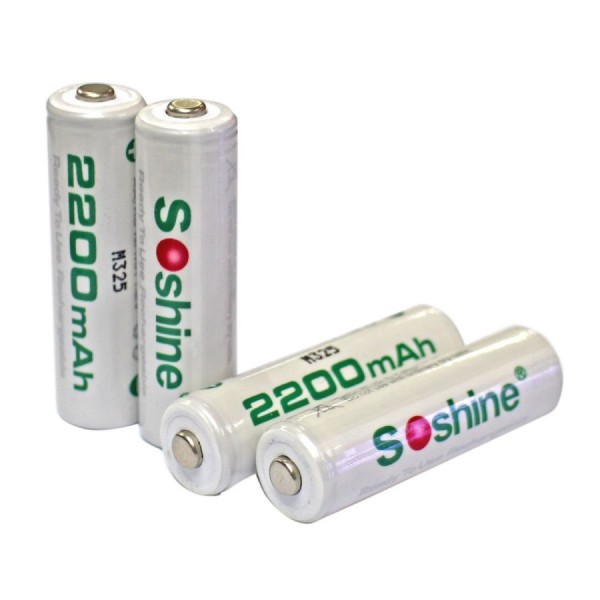

Аккумулятор никель-металлогидридный Ni-MH RTU AA (R6) Soshine 1.2V (2200mAh), 4шт. блистер