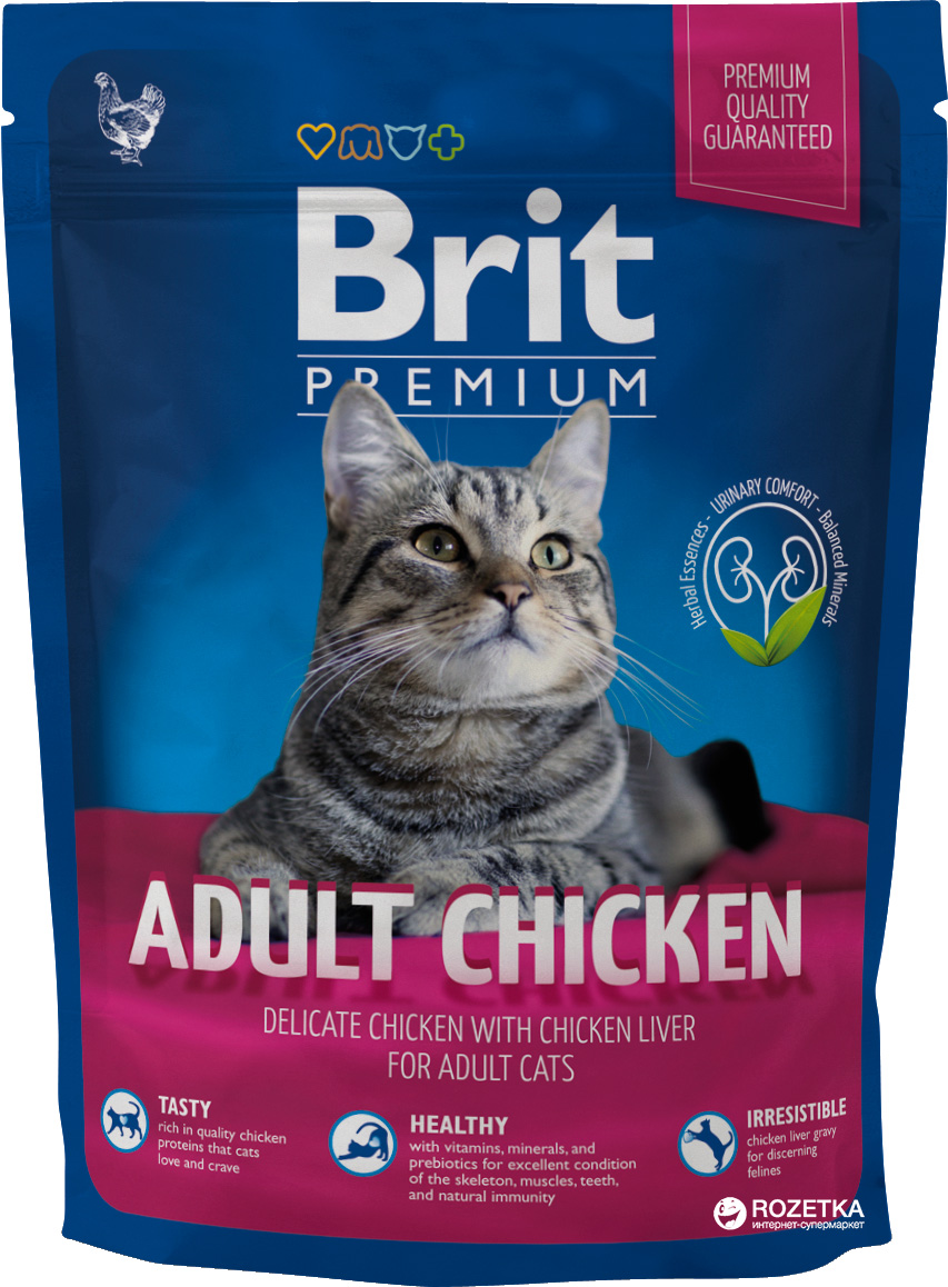 

Сухой корм для взрослых кошек с курицей Brit Premium Adult Chicken 1.5 кг