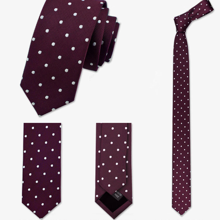 

Галстук Bow Tie House™ узкий бургунди в горошек (имитация шелка) 06544