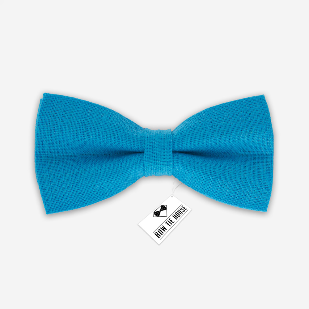 

Бабочка Bow Tie House™ льняная голубая средняя 07732
