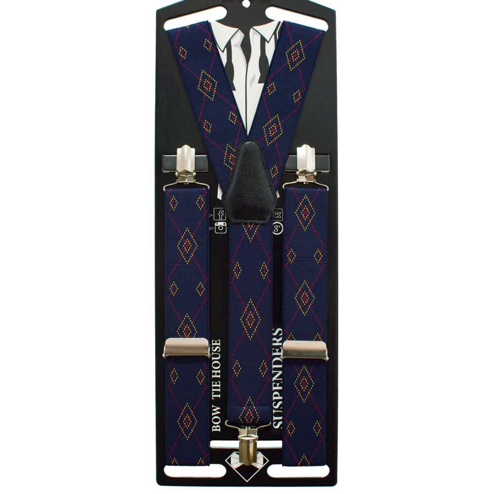 

Подтяжки Bow Tie House™ мужские галстучные темно-синие с узором 3.5 см Y 05402