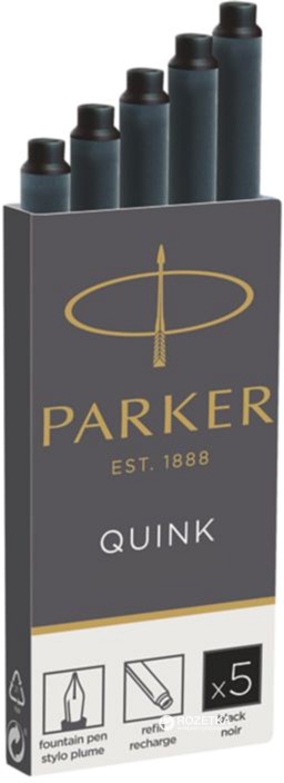 

Чернильные картриджи Parker Quink 5 шт черные (11 410BK)