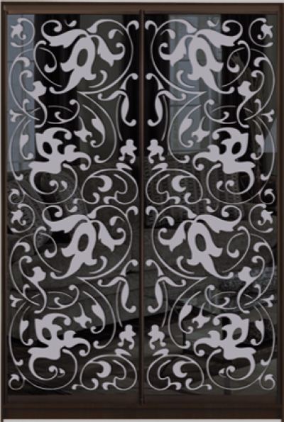 

Шкаф купе Luxe Studio Стандарт-1 Тонированное зеркало с Пескоструем-4 1400x2000x450 двухдверный