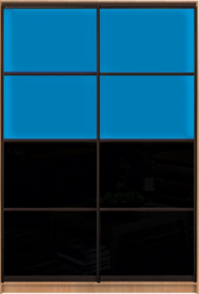 

Шкаф купе Luxe Studio Стандарт-1 Цветной комбинированный фасад-14 1800x2100x450 двухдверный