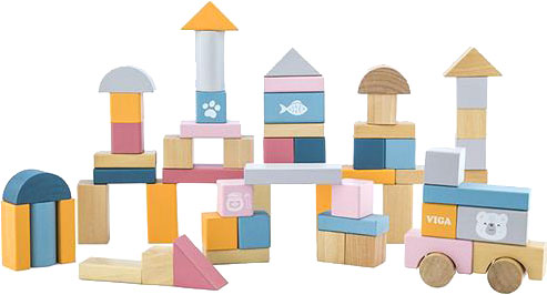 

Деревянные кубики Viga Toys PolarB Пастельные блоки 60 шт 2.5 см (44010)