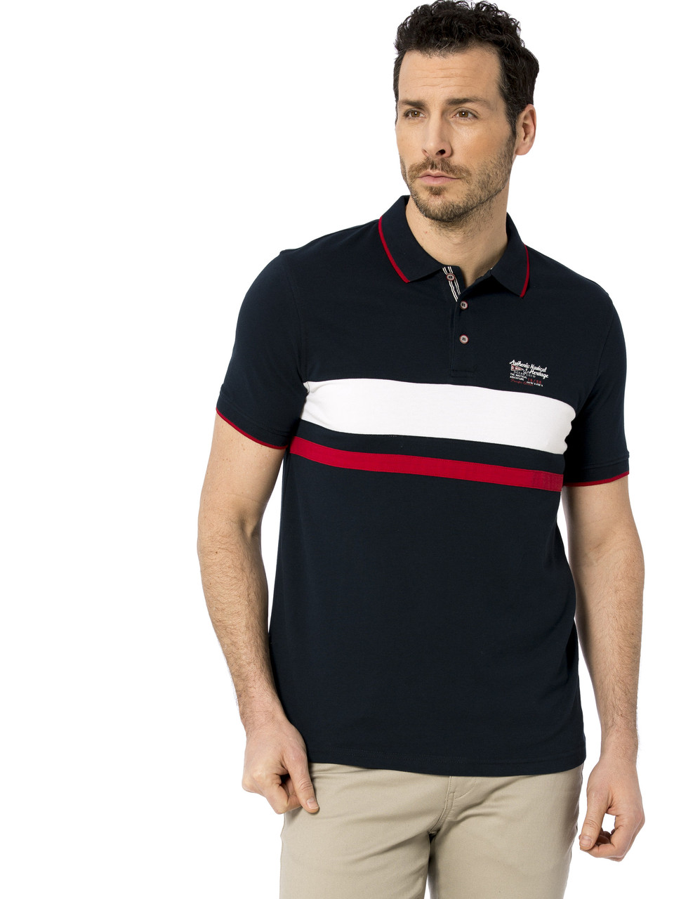 

Мужское поло LC Waikiki с белой и красной полоской Authentic Nautical & Heritage  Синее (LCW polo-1715-5, Мужское поло LC Waikiki с белой и красной полоской Authentic Nautical & Heritage 3XL Синее (LCW polo-1715-5)