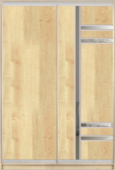 

Шкаф купе Luxe Studio Стандарт-1 ДСП/Зеркало-2 1200x2300x450 двухдверный