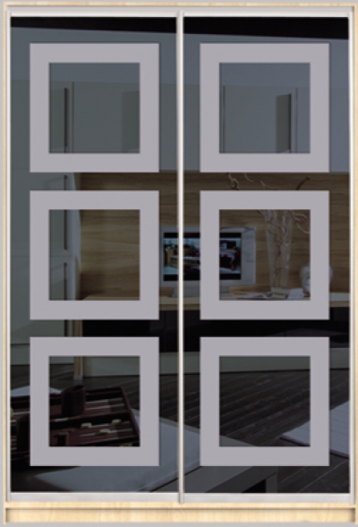 

Шкаф купе Luxe Studio Стандарт-1 Тонированное зеркало с Пескоструем-2 1700x2200x450 двухдверный