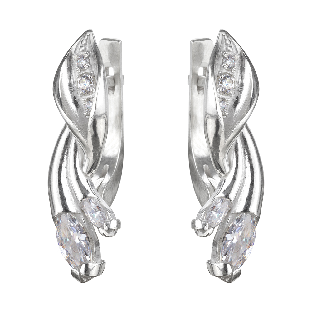 

Серьги из серебра с куб. циркониями Сорока СГ-299