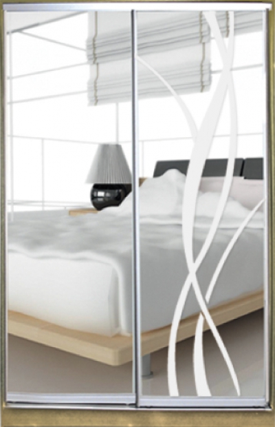 

Шкаф купе Luxe Studio Стандарт-1 Зеркало/Зеркало с Пескоструем-2 2000x2300x450 двухдверный