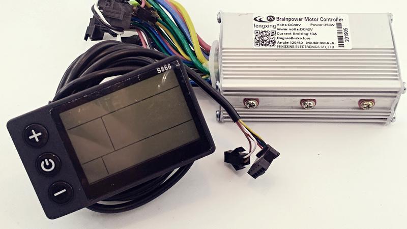 

Контроллер электровелосипеда с дисплеем 350W 48V A48 866A-6 (16635)