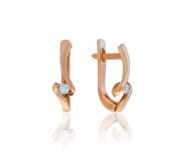 

Золотые серьги с английским замком с бриллиантами "Афродита", С7482