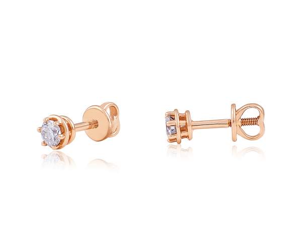

Серьги-пусеты золотые с камнями SWAROVSKI Zirconia в стиле "Дамиани", С4095GSW