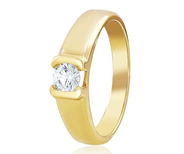 

Кольцо с камнем SWAROVSKI Zirconia "Кристалл", желтое золото, КД4067/2SW, 18 размер