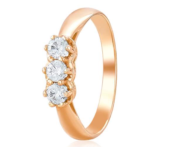 

Кольцо золотое с камнем SWAROVSKI Zirconia "Тайна", КД4102SW, 18.5 размер