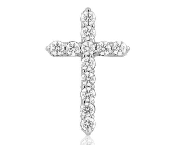 

Крест декоративный из белого золота с камнем SWAROVSKI Zirconia, КР4183/1SW
