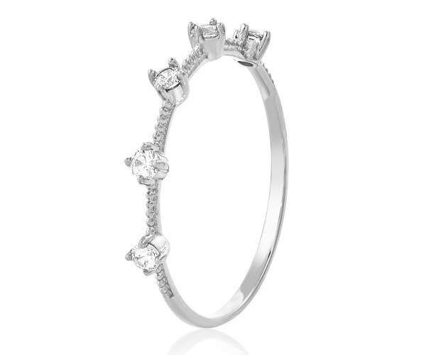 

Кольцо с камнем SWAROVSKI Zirconia "Тиара", белое золото, КД4140/1SW, 17.5 размер