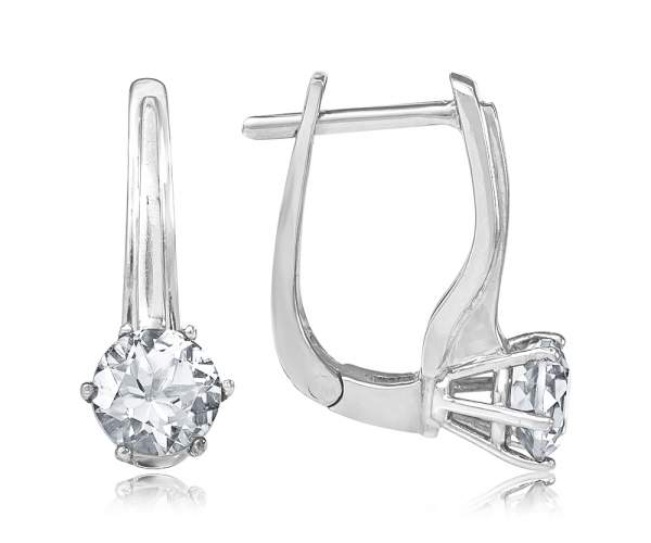 

Серьги из белого золота с камнями SWAROVSKI Zirconia, "Калипсо", С4055/1SW
