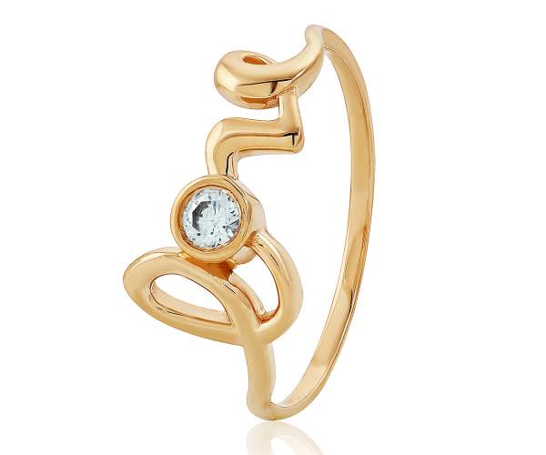 

Кольцо золотое с камнем SWAROVSKI Zirconia "Love", КД4139SW, 16.5 размер