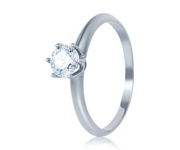 

Кольцо с камнем SWAROVSKI Zirconia "Соблазн", белое золото, КД4096/1SW, 16 размер