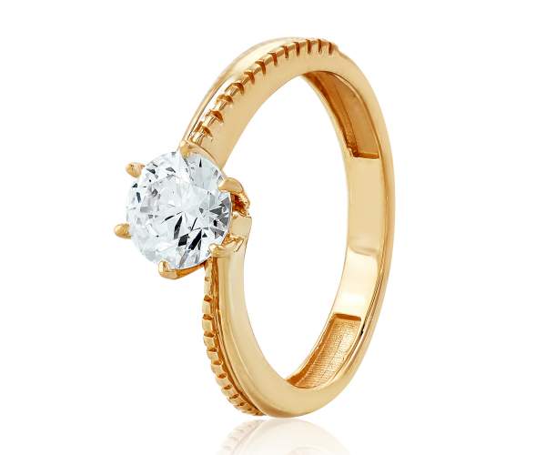 

Кольцо золотое с камнем SWAROVSKI Zirconia "Овидия", КД4148SW, 17.5 размер