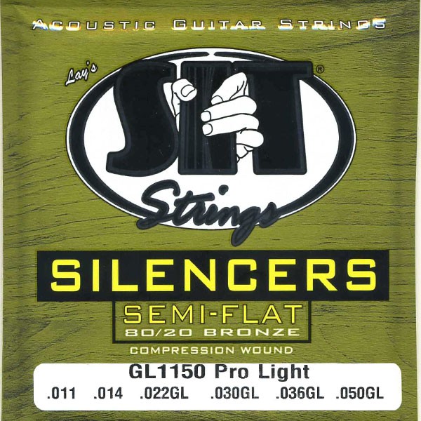 

Струны для акустической гитары SIT GL1150 Silencer (Semi-flat) Pro Light 80/20 Bronze (11-50)
