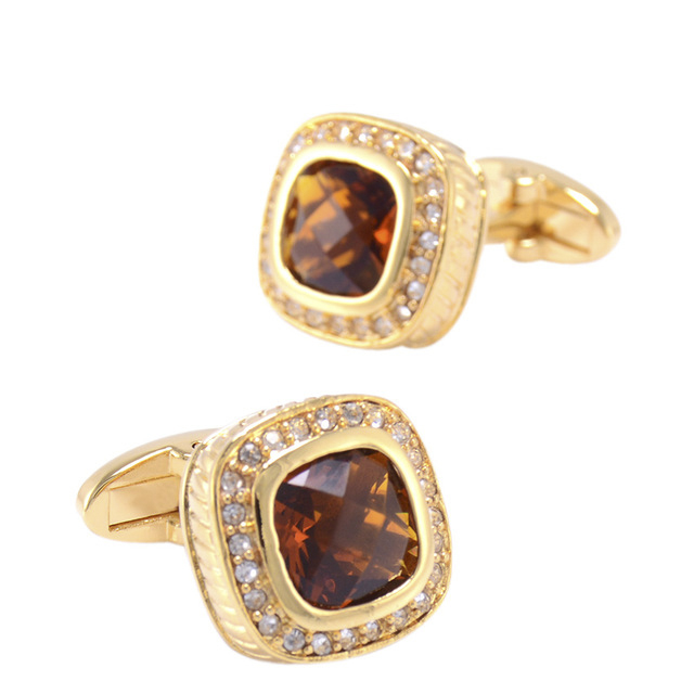 

Запонки Bow Tie House элитные Champagne/Brown stone 08536