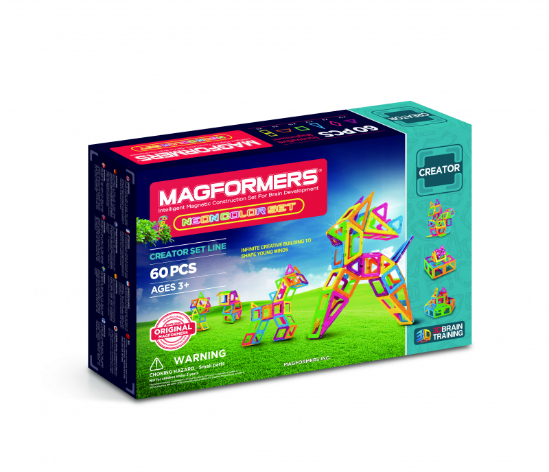 

Магнитный конструктор Magformers Неоновые цвета, 60 эл. (703003)